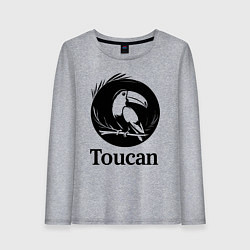 Лонгслив хлопковый женский Тукан в круге, цвет: меланж