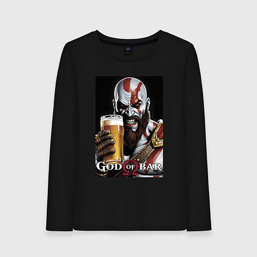 Женский лонгслив Kratos - god of bar / Черный – фото 1