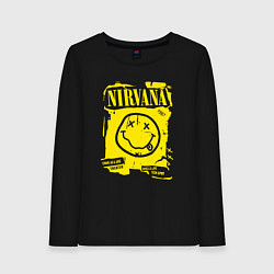 Лонгслив хлопковый женский Nirvana 1987, цвет: черный