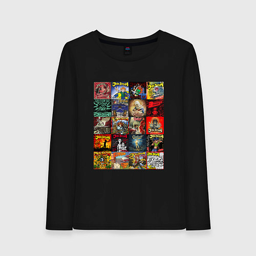 Женский лонгслив Элизиум - обложки / Черный – фото 1