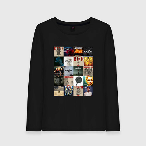 Женский лонгслив Skillet - обложки / Черный – фото 1