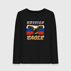 Лонгслив хлопковый женский Russian eagle, цвет: черный