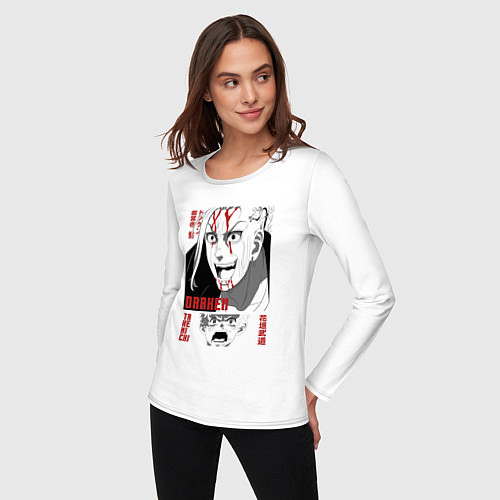 Женский лонгслив Токийские мстители Дракен и Такимичи / Белый – фото 3