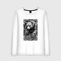 Женский лонгслив Атакующий мишка