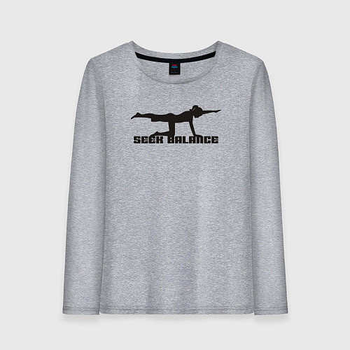Женский лонгслив Искать баланс / Меланж – фото 1