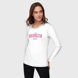 Лонгслив хлопковый женский Brooklyn 1898, цвет: белый — фото 2