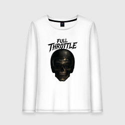 Женский лонгслив Full throttle Череп мотоциклиста