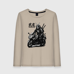Лонгслив хлопковый женский Bushido ride, цвет: миндальный