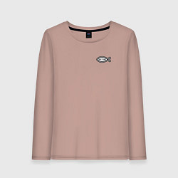 Лонгслив хлопковый женский Спаси и сохрани фигурный текст, цвет: пыльно-розовый