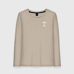 Лонгслив хлопковый женский Спаси и сохрани белый арт, цвет: миндальный