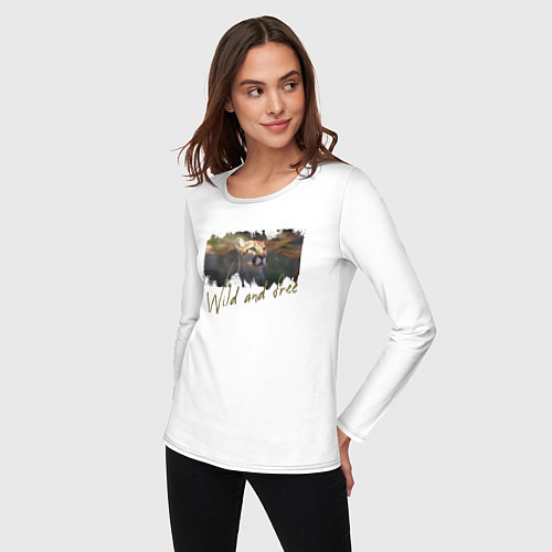 Женский лонгслив Дикая пума / Белый – фото 3