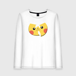 Лонгслив хлопковый женский Wu-tang Pikachu, цвет: белый
