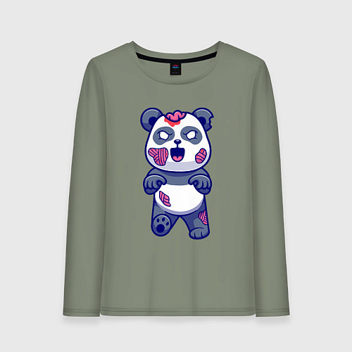 Женский лонгслив Зомби панда / Авокадо – фото 1