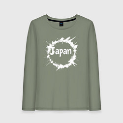 Лонгслив хлопковый женский Японский круг, цвет: авокадо