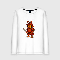 Лонгслив хлопковый женский Утёнок-самурай, цвет: белый