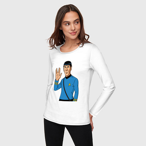 Женский лонгслив Стартрек Спок / Белый – фото 3