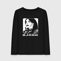 Лонгслив хлопковый женский Bjork, цвет: черный