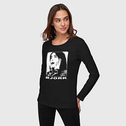 Лонгслив хлопковый женский Bjork, цвет: черный — фото 2