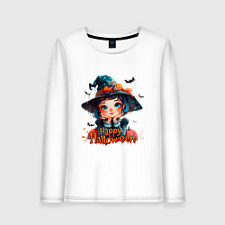 Женский лонгслив Счастливого Хэллоуина - ведьмочка