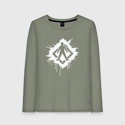 Лонгслив хлопковый женский Главная дорога человеку, цвет: авокадо