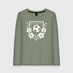 Женский лонгслив Футбольные ворота и мяч в цветах