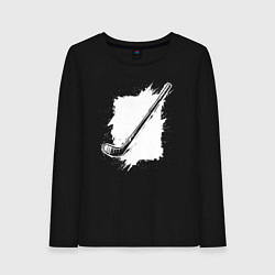 Женский лонгслив Хоккейная клюшка в квадрате