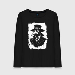 Женский лонгслив Чумной доктор в шляпе