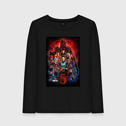 Лонгслив хлопковый женский Герои финала Загадочные события, цвет: черный