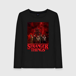 Женский лонгслив Пятеро и демогоргон Загадочные события финал