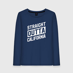 Лонгслив хлопковый женский Прямиком из Калифорнии, цвет: тёмно-синий
