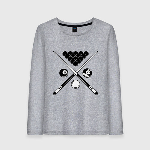 Женский лонгслив Бильярд (пул) / Меланж – фото 1