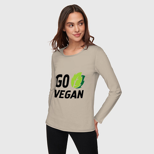 Женский лонгслив Go vegan / Миндальный – фото 3