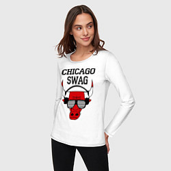 Лонгслив хлопковый женский Chicago SWAG, цвет: белый — фото 2