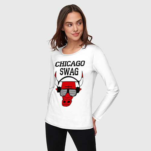 Женский лонгслив Chicago SWAG / Белый – фото 3