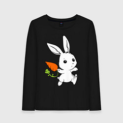 Женский лонгслив Зайка с морковкой