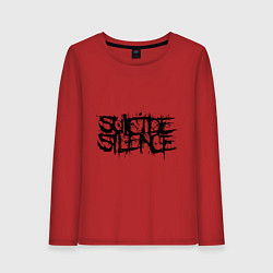 Лонгслив хлопковый женский Suicide Silence, цвет: красный