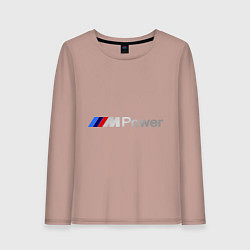 Лонгслив хлопковый женский BMW M Power, цвет: пыльно-розовый