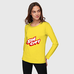 Лонгслив хлопковый женский Sin City, цвет: желтый — фото 2