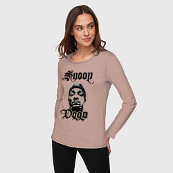 Лонгслив хлопковый женский Snoop Dogg Face, цвет: пыльно-розовый — фото 2