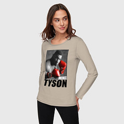 Лонгслив хлопковый женский Mike Tyson, цвет: миндальный — фото 2