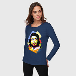 Лонгслив хлопковый женский Che Guevara Art, цвет: тёмно-синий — фото 2