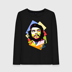Лонгслив хлопковый женский Che Guevara Art, цвет: черный