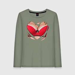 Женский лонгслив Красный бюст