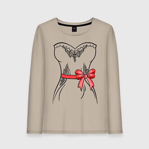 Женский лонгслив Платье невесты / Миндальный – фото 1