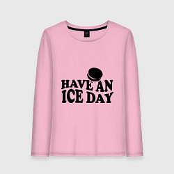 Лонгслив хлопковый женский Have an ice day, цвет: светло-розовый
