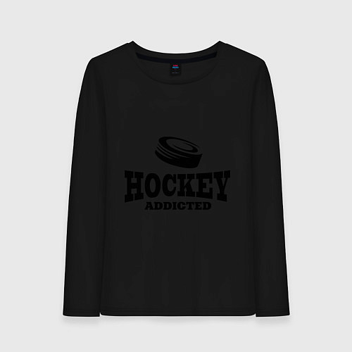 Женский лонгслив Hockey addicted / Черный – фото 1