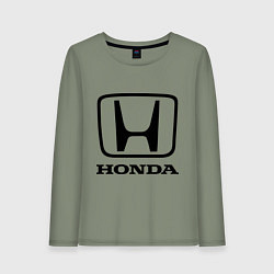 Лонгслив хлопковый женский Honda logo, цвет: авокадо