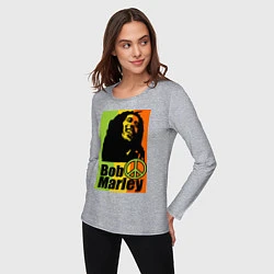Лонгслив хлопковый женский Bob Marley: Jamaica, цвет: меланж — фото 2