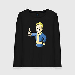 Лонгслив хлопковый женский Fallout vault boy, цвет: черный