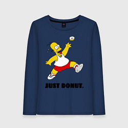 Лонгслив хлопковый женский Just Donut, цвет: тёмно-синий
